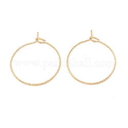 Ion Plating(IP) 316 Surgical Stainless Steel Hoop Earrings Findings, Wine Glass Charms Rings, Golden, 29x25mm, Pin: 0.6mm