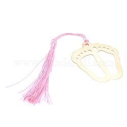 Iron Bookmarks with Polyester Tassel, Daily Supplies, Feet, Pink, 19.6cm