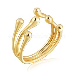 925 anello a polsino aperto con artiglio in argento sterling, anello grosso cavo per le donne, oro, misura degli stati uniti 4 1/4 (15mm)