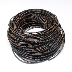 Кожаный плетеный шнур, кокосового коричневый, 6 мм, около 54.68 ярда (50 м) / пачка