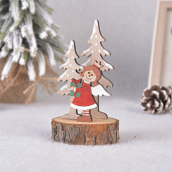 Decoración de exhibición de muñecas de madera, adornos de navidad, para regalo de fiesta decoración del hogar, ángel y hada, 70x120mm