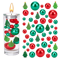 Pandahall Elite Weihnachtsthema-DIY-Schmuckherstellungsset, einschließlich undurchsichtiger Baumdekorationen aus Kunstharz, Kunststoffimitat Perlen, Mischfarbe, 152 Stück / Beutel