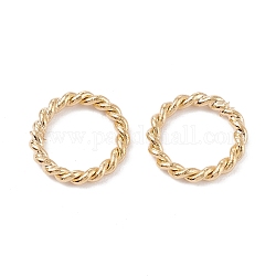 Brass Soldered Jump Rings, Closed Jump Rings, Twist Ring, Real 24K Gold Plated, 8x1mm, Inner Diameter: 5.5mm