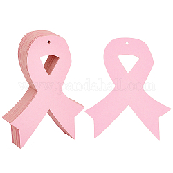 PH Pandahall 50 Stück Papierbänder zur Aufklärung über Brustkrebs, 6 x 4.8 Zoll großes rosa Band mit 4 mm Loch, Ripsband-Aufkleber, Dekorationen für Sensibilisierungsveranstaltungen, Selbsthilfegruppen und Pflege für Frauen