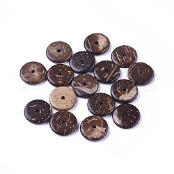 Perles de coco, donut, brun coco, 15x3mm, Trou: 3mm