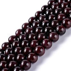 Ronde naturelle grenat perles brins, 10mm, Trou: 1mm, Environ 38 pcs/chapelet, 15.7 pouce