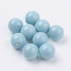 Perla de concha perlas medio perforadas, redondo, turquesa, 10mm, agujero: 1 mm