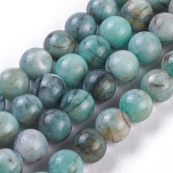 Fili di perle di quarzo smeraldo naturale, tondo, tinti e riscaldato, 10mm, Foro: 1 mm, circa 38~40pcs/filo, 15.3 pollice ~ 15.75 pollici (39~40 cm)