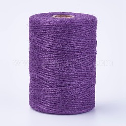 Cordón de yute, cuerda de yute, hilo de yute, para la fabricación de la joya, púrpura, 2mm, aproximamente 200 m / paquete