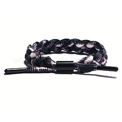 Bracelets tressés en cordon de polyester réglable, avec les accessoires en alliage, colorées, 6-3/4 pouce (17 cm)