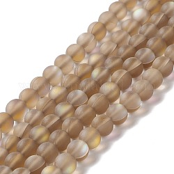 Synthetische Mondstein Perlen Stränge, matt, Runde, Peru, 6 mm, Bohrung: 1 mm, ca. 60~64 Stk. / Strang, 14.76''~15.55'' (37.5~39.5 cm)