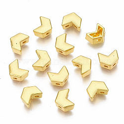 Eslabones de varias hebras de aleación de revestimiento de cremallera, sin plomo y cadmio, para la fabricación de pulseras elásticas de azulejos, flecha, dorado, 8x6.5x4.5mm, agujero: 1 mm