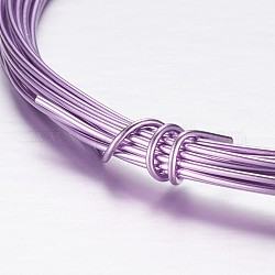 Alambre de aluminio redondo, alambre artesanal de metal flexible, para hacer bisutería artesanal, lila, 17 calibre, 1.2mm, 10 m / rollo (32.8 pies / rollo)