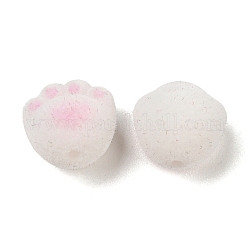 Perline di resina floccata, zampa di gatto, roso, 12x12.5x11mm, Foro: 1.8 mm
