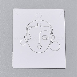 厚紙のアクセサリーディスプレイカード  イヤリング＆ネックレスディスプレイの吊り下げ用  長方形  女性の模様  6x5x0.05cm  穴：2~5mm