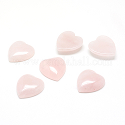 Naturales de cuarzo rosa piedras preciosas cabochons, corazón, 15x18x6mm