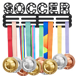 Iron Medal Hanger Holder Display Wall Rack, with Screws, Football, 400x150mm