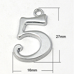 Zinc Alloy Pendants, Five, Platinum, 27x16x2mm, Hole: 2mm