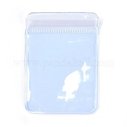 Sacs rectangulaires en PVC à fermeture à glissière, sacs d'emballage refermables, sac auto-scellant, bleu clair, 8x6 cm, épaisseur unilatérale : 4.5 mil (0.115 mm)