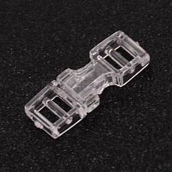 Mini Plastic Plug Buckles, for Doll Clothing Making Supplies, Clear, 17x6x2.5mm