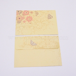 Busta di carta, rettangolo con motivo a farfalla, papayawhip, 12.3x17.5x0.06cm, circa 10pcs/scatola