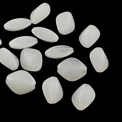 Rhombus Nachahmung Edelstein Acryl-Perlen, weiß, 16.5x13x8 mm, Bohrung: 2 mm, ca. 700 Stk. / 500 g