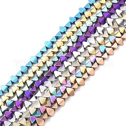Chapelets de perles en hématite synthétique sans magnétiques, facette, losange, couleur mixte, 6x4.5x3mm, Trou: 1mm, Environ 95 pcs/chapelet, 15.98 pouce (40.6 cm)