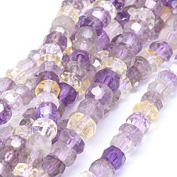 Chapelets de perles en amétrine naturelle, facette, rondelle, 7.5~9x5~6mm, Trou: 1mm, Environ 74 pcs/chapelet, 15.6 pouce (39.8 cm)