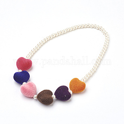 Collane di dichiarazione bib necklace perle di vetro, con perline acrilico, 5.3 pollice (13.4 cm)