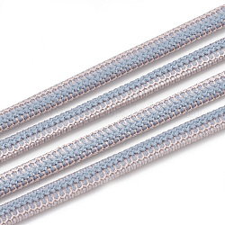 Elastic Cord, with Nylon Outside and Rubber Inside, Light Steel Blue, 5.5x2.5mm, about 100yard/bundle(300 feet/bundle)