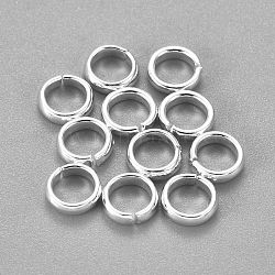 Lien mousqueton rapide en 201 acier inoxydable, anneaux de liaison, fermé mais dessoudé, couleur d'argent, 7x2mm, diamètre intérieur: 5 mm