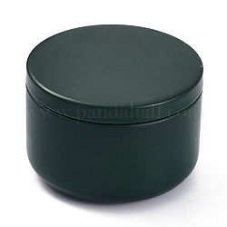 (Defective Closeout Sale: Some Scratched Surface), Printed Tinplate Storage Box, Jewelry & Aromatherapy Candle & Candy Box, Dark Green, 5.4x3.7cm, Inner diameter: 5cm, Capacity: 10g