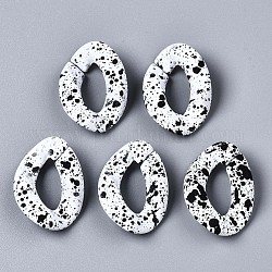 Окрашенные распылением пластиковые соединительные кольца ccb, разъемы для быстрой связи, для изготовления ювелирных цепочек, овальный поворот, белые, 28x20x6.5 мм, внутренний диаметр: 7.5x15 мм