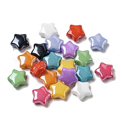 UV-Beschichtung Acryl-Perlen, Stern, Mischfarbe, 10x11x5 mm, Bohrung: 1.4 mm