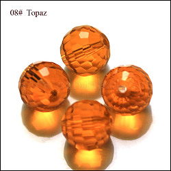 Imitation Austrian Crystal Beads, Grade AAA, Faceted, Round, Orange, 6mm, Hole: 0.7~0.9mm