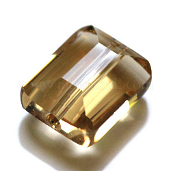 Imitation österreichischen Kristallperlen, Klasse aaa, facettiert, Rechteck, golden, 8x9.5x5 mm, Bohrung: 0.9~1 mm