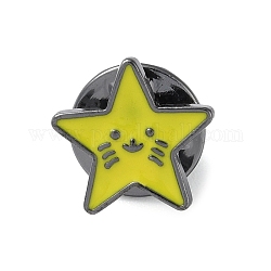 Alfileres de esmalte de dibujos animados, insignia de aleación de bronce para ropa de mochila, estrella, 13x13x1.7mm