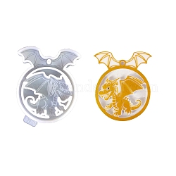 Moules à pendentif en silicone bébé dragon, moules de résine, pour la résine UV, fabrication artisanale de résine époxy, blanc, 102x88x9.5mm, Trou: 6mm