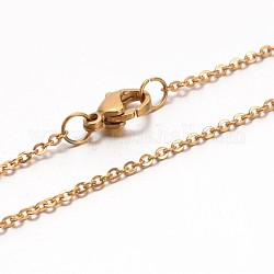 304 in acciaio inossidabile collane a catena cavo, con chiusure moschettone, oro, 18 pollice (45.7 cm)