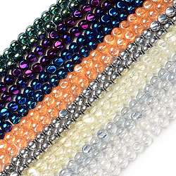 Chapelets de perles en verre transparent électrolytique, torsion, couleur mixte, 9.5x10x10mm, Trou: 1.5mm, Environ 66 pcs/chapelet, 25.98 pouce (66 cm)