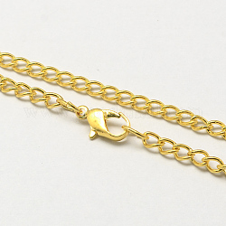 Vintage Iron Twisted Chain Necklace Making for Pocket Watches Design, with Lobster Clasps, Golden, 31.5 inch, Link: 3.3x4.6x0.9mm