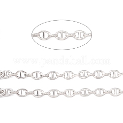 304 Stainless Steel Oval Link Chains, Cross Chains, Unwelded, Stainless Steel Color, Link: 15.5x10x2.5mm and 11x8x2mm