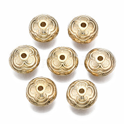 CCB Plastic Beads, Flat Round, Golden, 11x6mm, Hole: 1.6mm, about 1100pcs/500g