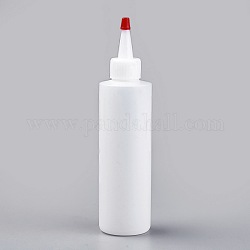 Bottiglie di colla di plastica, tappi di bottiglia a foro passante, bianco, 4.5x18.5cm, Capacità: 180ml