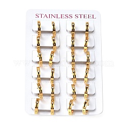 Aretes de aro con rhinestone de cristal, 304 joyería de acero inoxidable para mujer., dorado, 15.5x13.5x3mm, pin: 0.8 mm