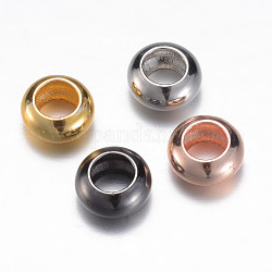 Perles séparateurs en laiton, rondelle, couleur mixte, 8x4mm, Trou: 4mm