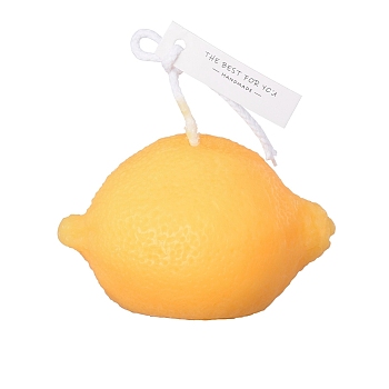 Paraffin Candles, Lemon Shaped Smokeless Candles, Decorations for Wedding, Party and Christmas, Yellow, 44x73.5x54mm