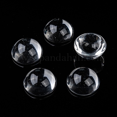 Transparent halbrund Glas Cabochons&nbsp;GGLA-R027-25mm-1