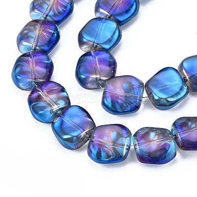 Chapelets de perles en verre électroplaqué&nbsp;EGLA-N008-005-1