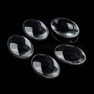 Transparent oval Glas Cabochons&nbsp;LS-GGLA-R022-35x25-1